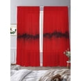 thumbnail image 3 of Red Black Ombre Sheer Curtains 84 Inch Length 2 Panels Set - Light Filtering Window Treatments, Modern Abstract Art Rod Pocket Semi Curtains for Living Room/Bedroom/Kitchen Décor, 104"W x 84"L, 3 of 7