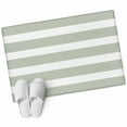 thumbnail image 6 of Sage Green Stripe Bathroom Rug Washable 2x3 Entryway Rug Non Slip Modern Simple Geometric White Striped Front Door Mat Low Pile Indoor Doormat Throw Floor Carpet for Kitchen Bedroom Entrance, 6 of 8