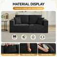 thumbnail image 5 of DOMICARE 83'' Boneless Loveseat Sofa, Comfy Deep Seat Sectional Cloud Couch, No Assembly Chenille Love Seat for Living Room,Black, 5 of 9