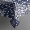thumbnail image 3 of Blue and White Ethnic Floral Pattern Rectangle Tablecloth 60"x84",Waterproof Polyester Rectangle Table Cloth, Wipeable Spillproof Polyester Tablecloth for Dining, Camping, Indoor and Outdoor, 3 of 5