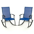 thumbnail image 1 of Costway 2 PCS Outdoor Rocking Chairs with Breathable Backrest Smooth Safe Rocking Design, 1 of 8