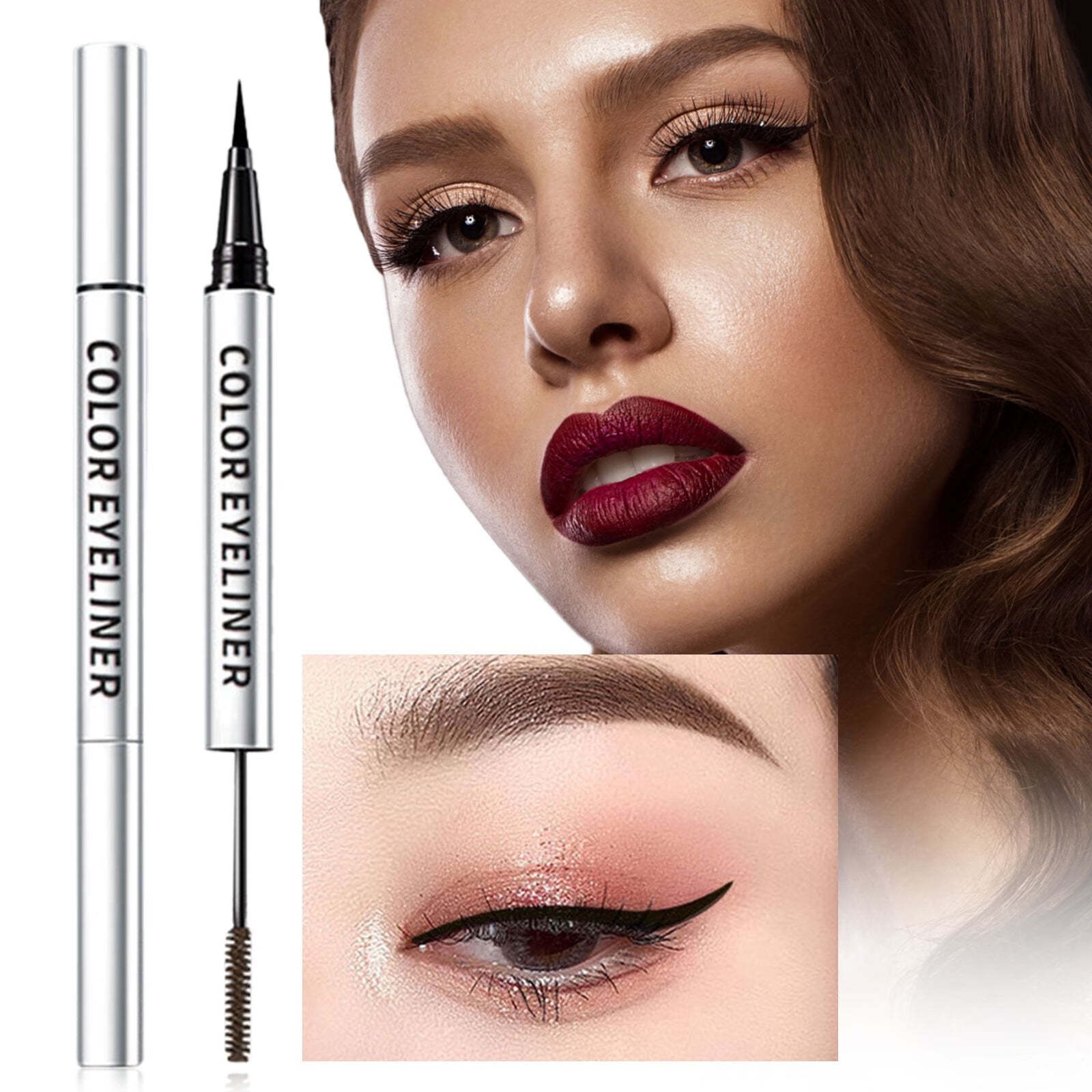 4d Silk Fiber Mascara And Eyeliner AntiBlooming Dense Eye Makeup