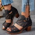 thumbnail image 2 of Womens Sandals Dressy Ankle Strap Block Heels For Women Classic Chunky Heels For Work, 2 of 9