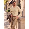 thumbnail image 4 of RICHCOIN Men's V Neck Long Sleeve Shirts Slim Fit Basic T Shirts Ribbed Fashion Tee, 4 of 7