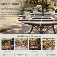thumbnail image 6 of Round Outdoor Tablecloth with Umbrella Hole and Zipper, Orange Navy Blue Striped Tablecloth with Elastic Waterproof, Minimalist Farmhouse Lines Patio Table Covers for 36" - 44" Picnic Pool Tables, 6 of 9