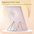 thumbnail image 3 of OMIRO 10" x 7" Modern Tabletop Makeup Mirror with Foldable Stand & Hanging Hole for Shaving, Pink, 3 of 5