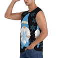 thumbnail image 3 of Lsque Christmas Gnome Snowflake Print Men's Cotton Blend Sleeveless Muscle Shirts (S-3XL)- Moisture Wicking, Odor Protection, UPF 30+,XX-Large, 3 of 8