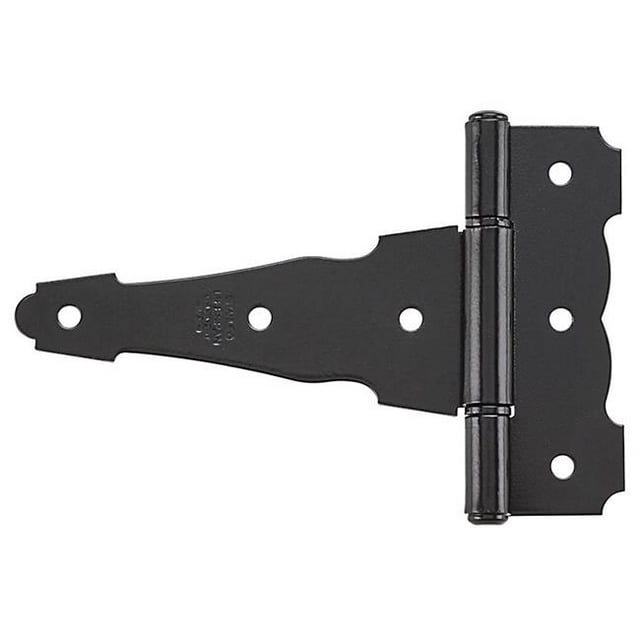 4 in. Black Ornamental & Reversible T Hinge