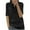 Black, variant on Ltctricy Women's Blouses 2025 Fashion Plus Size Half Sleeve V Neck Collared Shirts Loose Casual Summer Tops