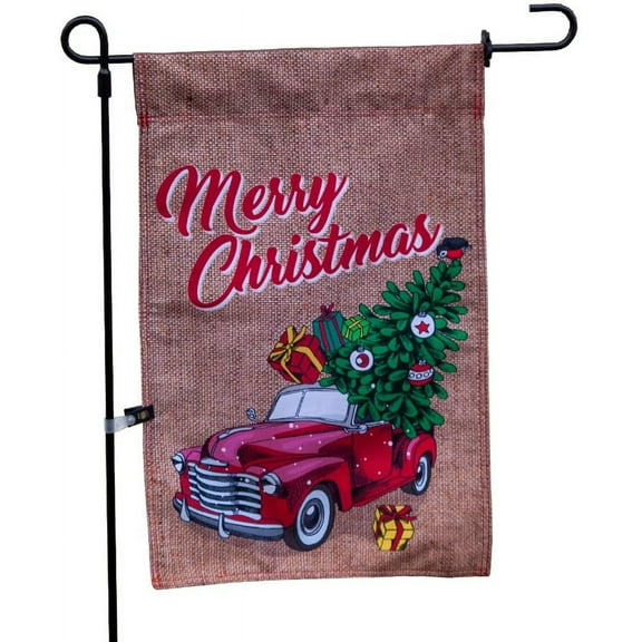 Merry Christmas Double-Sided Garden Flag, Outdoor Christmas Decorative Flag for Homes, Yards, and Gardens, 12 x 18 Inch