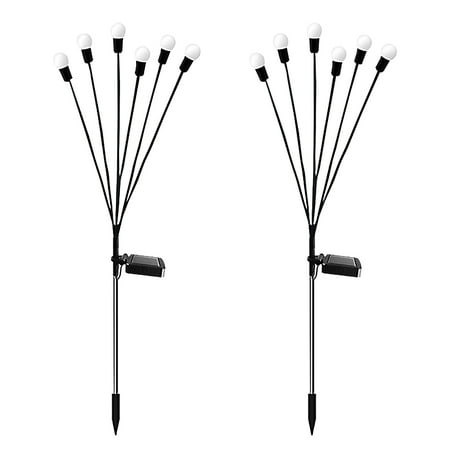

CJC Firefly Solar Garden Light Pack of 2 Outdoor 6LED Warm Lighting Street Lamp IP65 Waterproof for Yard Sidewalk Landscape Decoration