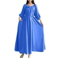 thumbnail image 3 of Women Oversized Maxi Dress Long Floor Length Dresses Casual Loose Baggy Crew Neck Summer Swing Beach Dress, 3 of 5