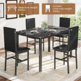 thumbnail image 4 of MOOSENG 5 Piece Dining Table Set for 4, Faux Marble Kitchen Table and Chairs for 4, Modern Dining Room Table with 4 Chairs, Dinner Table Set for Small Spaces, Black, 4 of 9