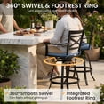 thumbnail image 4 of Crestlive Products Cast Aluminum Outdoor Swivel Bar Stools Set of 2, Heavy Duty Patio Bar Height Chairs with Sunbrella Cushions, All-Weather Outdoor Bar Chairs (Denim Blue), 4 of 9