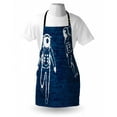 thumbnail image 3 of Astronaut Apron Two Astronauts Floating in Blue Space Drawing Universe Emptiness, Unisex Kitchen Bib Apron with Adjustable Neck for Cooking Baking Gardening, White Navy Blue Dark Blue, by Ambesonne, 3 of 3