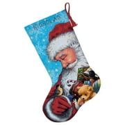 Dimensions Stocking Needlepoint Kit 16" Long-Santa & Toys Stiched In Floss