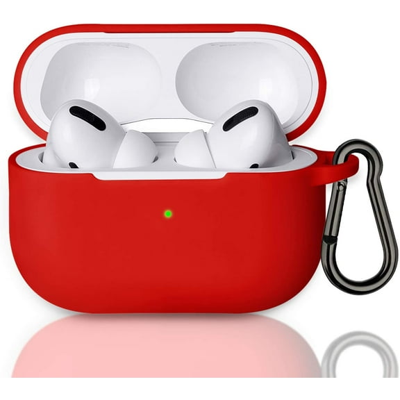 AirPods Pro Case,AirPods Pro 2019 Protective Shockproof Soft Silicone Chargeable Headphone Cover,Support Wireless Charging for Airpods Pro(Red)