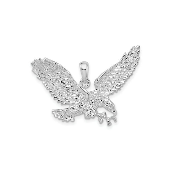 FJC Finejewelers 925 Sterling Silver Rhodium Plated Polished Flying Eagle Charm 33 mm
