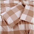 thumbnail image 2 of Home Soft Things Cotton Plaid Windowpane Check 3-piece Duvet Cover Set Gingham Coffee 102" x 90", 2 of 5