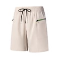 thumbnail image 4 of Besolor Mens Workout Shorts Straight Leg Elastic Wisted Drawstring Casual Lightweight Athletic Running Shorts with Pockets(X-Large,Khaki), 4 of 7