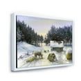 thumbnail image 3 of Designart 'Cottage Covered In Snow With Winterscene' Country Framed Canvas Wall Art Print, 3 of 5