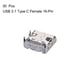 thumbnail image 2 of Uxcell 16-Pin DIP 180 Grados 3.1 Tipo C Hembra Puerto USB 30 Contar, 2 of 3