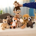 thumbnail image 2 of 25cm Stuffed Lifelike Lion Tiger Elephant Monkey Leopard Giraffe Raccoon Doll Simulation Forest Animals Plush Toys for Kids Gift, 2 of 5