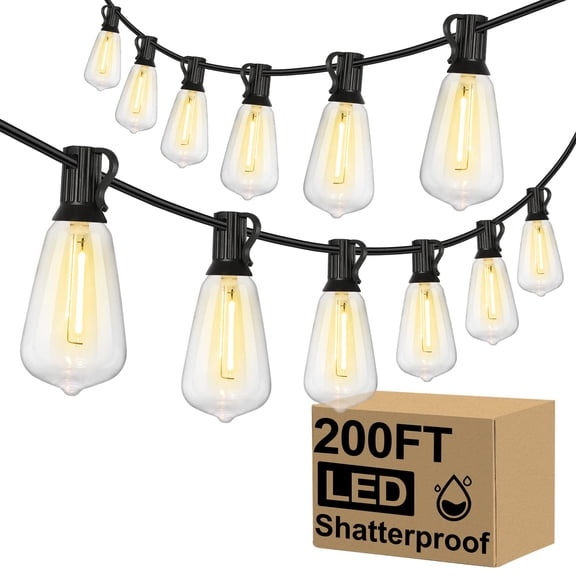 Guirnalda de luces Brightever para exteriores, 61 m, 104 LED, resistente al agua