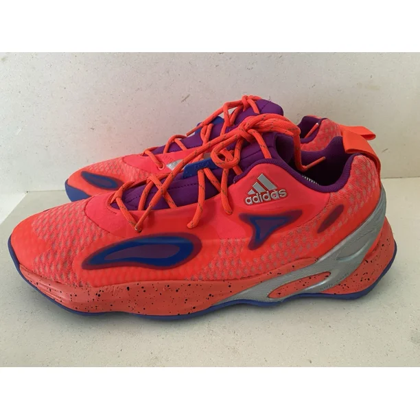 Ad-id-as Exhibit A Basketball Shoes Solar Red Silver Men's Size 12.5 GY2752