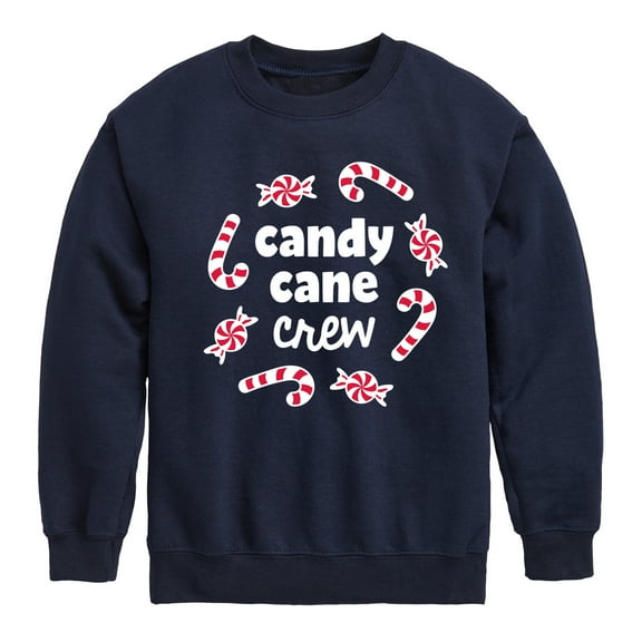 Instant Message - Candy Cane Crew Christmas - Toddler & Youth Crewneck Fleece Sweatshirt