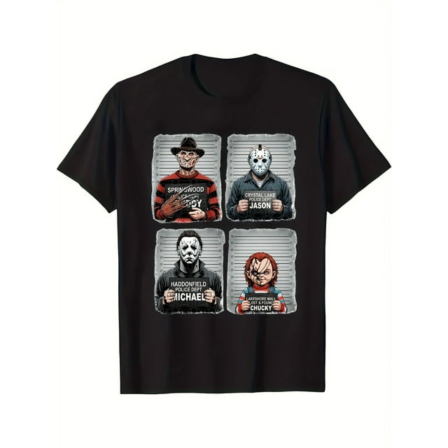 Camiseta de Halloween - Camiseta estampada, cuello redondo, manga corta de alta calidad, grosor moderado, ideal para usar todo el año.