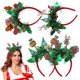 thumbnail image 1 of Holiday Reindeer Headband Christmas Antlers Headwear for Women Lightweight Plastic Nonwoven Fabric Party Costume 4Pcs, 1 of 5