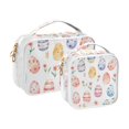 thumbnail image 2 of Easter Eggs Flowers Clear Cosmetic Bags with Handles PVC Toiletry Bags Zipper Waterproof Portable for Traveling 2 Pcs, 2 of 7