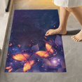 thumbnail image 6 of Toilet Rug U-Shaped Bathroom Rugs Non-Slip Soft Plush Machine Washable Contour Bath Mat Glow Light Butterflies 24x20, 6 of 9