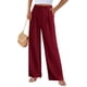 thumbnail image 3 of Pantalones PRETTYGARDEN Palazzo Mujer Vino Tinto Tiro Alto Talle M, 3 of 9