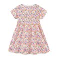 thumbnail image 5 of WIBACKER Toddler Baby Girls Summer Dress Floral Short Sleeve Cotton Casual Sundress Beach Dress for Kids 2-7Y, 5 of 7