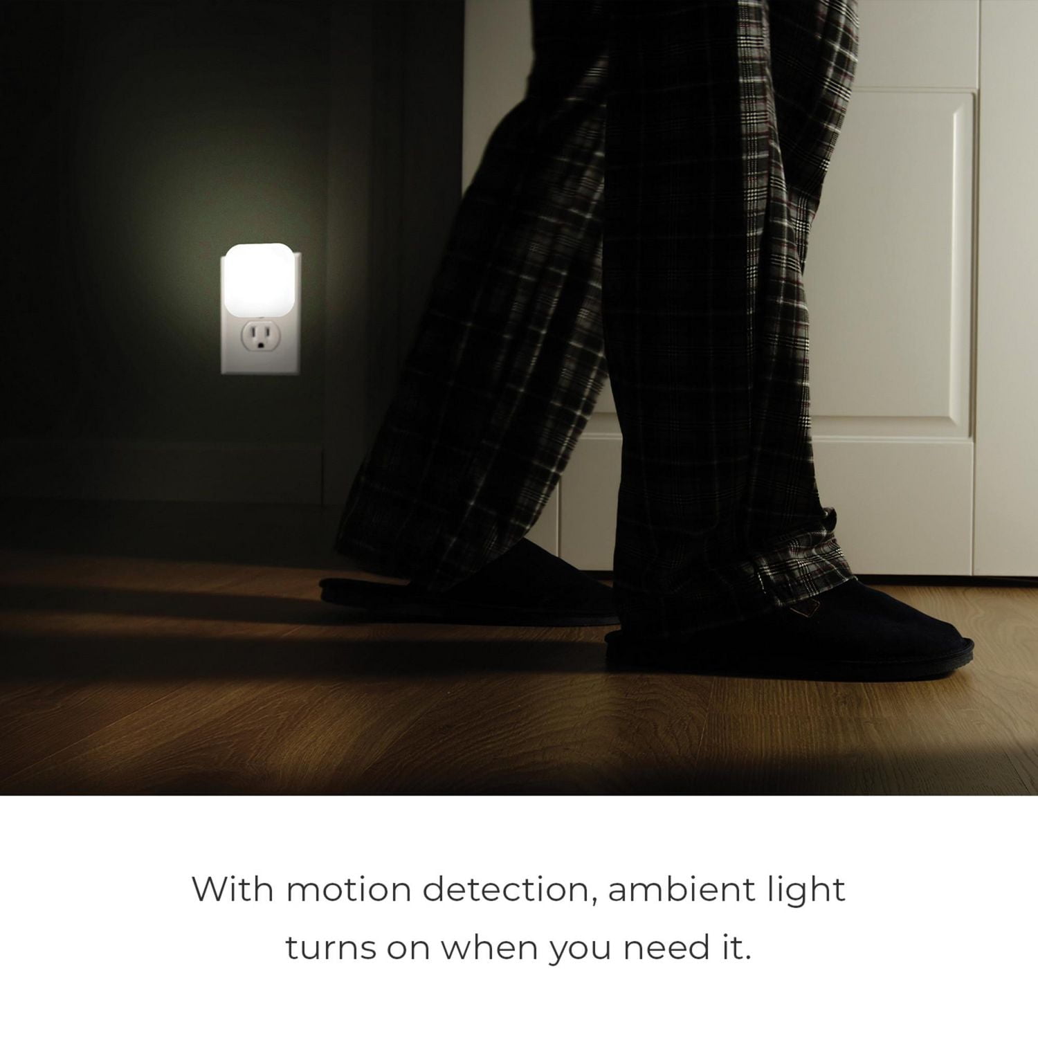 Wi-Fi Smart White Ambient Night Light with Motion Detection, No Hub Required, Voice Activated