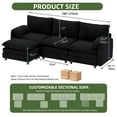 thumbnail image 3 of Uforic Sectional Sofa with Ottoman, 108" L Shape Modern 4 Seat Cloud Couch with Pillow-Armrest, Black, 3 of 9