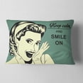 thumbnail image 2 of Designart Pop Art Retro Woman - Abstract Portrait Throw Pillow - 12x20, 2 of 5