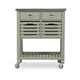 thumbnail image 6 of Linon Kerr 2-Drawer 2-Tier Mobile Serving Cart with Stainless Steel Top, 22" Length, Gray, 6 of 17