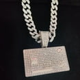 thumbnail image 4 of Hip Hop Cuban Chains Bank Card Shape Pendants Necklace for Men and Women Necklaces Jewelry Iced Out Bling Chain, 4 of 9