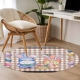 thumbnail image 4 of Round Rug 3.3Ft Washable Non-Slip, Bunny Gnomes Easter Circle Area Rugs for Living Room Bedroom, Eggs Brown Checkered Farmhouse Indoor Floor Mats Carpet Runner for Home Decor Aesthetic, 4 of 8