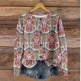 thumbnail image 3 of Women's Vintage Knit Button Vintage Print Cardigan Jacket for Fall and Winter, Classic Look, Winter Clothes for Women,Multicolor,2XL, 3 of 5
