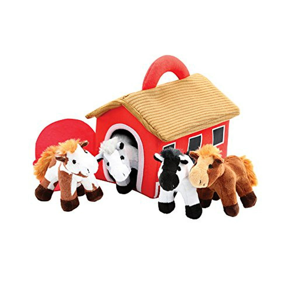 Plush Horse Stable Carrier With 4 Neighing Horses by Animal House