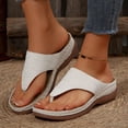 thumbnail image 4 of Sandals for Women Nilvkv Women's Fashion Versatile Vacation Sandals Three Flower Toe Toe Beach Flip-flops Casual Comfort Walking Flat Sandals Summer Outdoor Beach Sandals, 4 of 7