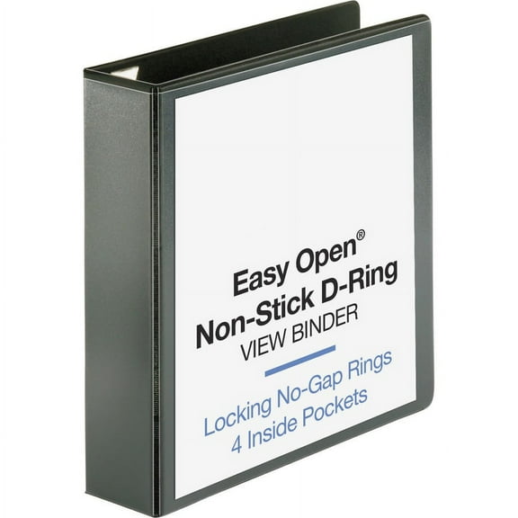 Business Source Locking D-Ring View Binder - 2" Binder Capacity - Letter - 8 1/2" x 11" Sheet Size - 500 Sheet Capacity - D-Ring Fastener(s) - 4 Insid | Bundle of 2 Each