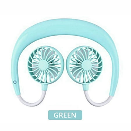 

OOKWE Hands-free Neck Band Hands-Free Hanging USB Rechargeable Dual Fan Mini Air Cooler Summer Portable