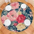 thumbnail image 2 of Pioneer Flower Floral Print Pattern Round Fitted Tablecloth with Elastic Edge,Dining Table Cover Waterproof,Outdoor Round Tablecloth for Camping,Dining,Indoor and Outdoor, 2 of 7