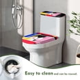thumbnail image 4 of HELLHERO Color Block Cat Elastic Edge Elastic Bottom Toilet Seat Cover Replacement, Elastic Fabric, Stretch Fit Toilet Lid Covers Set, Fits All Toilet Shapes, Reusable, 4 of 8