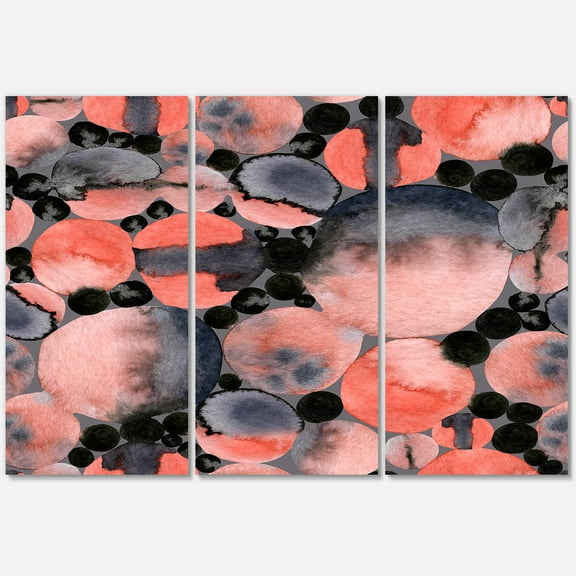 Designart ' Polka Dots Abstract Geometric Art ' Modern Canvas Wall Art Print